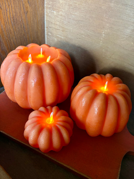 Orange Moving Flame Pumpkin Pillars