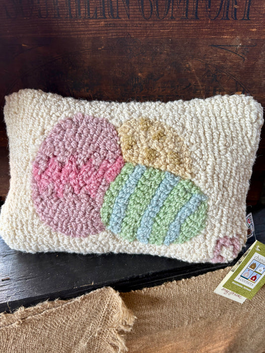 Easter Eggs Hooked Pillow